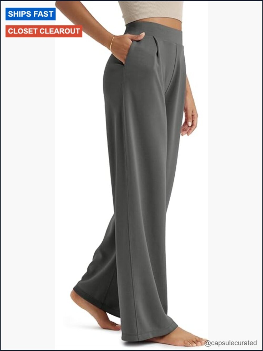 Wide Leg Modal Pants High Waist Casual Relaxed with Pockets 27/29/31 Inseam
